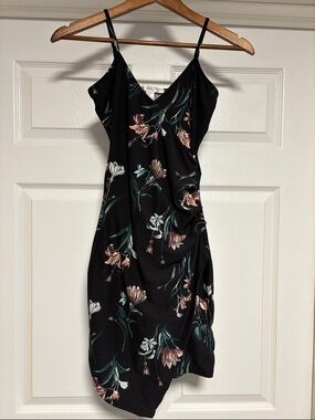 Streetwear Society Black Floral Slip Mini Dress